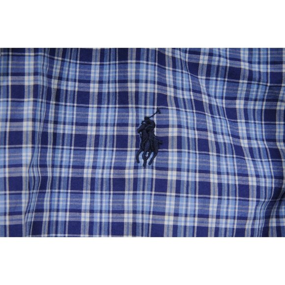 Polo Ralph Lauren Kids Blue White Plaid Checkered Button Down Shirt Size Large - Picture 3 of 7